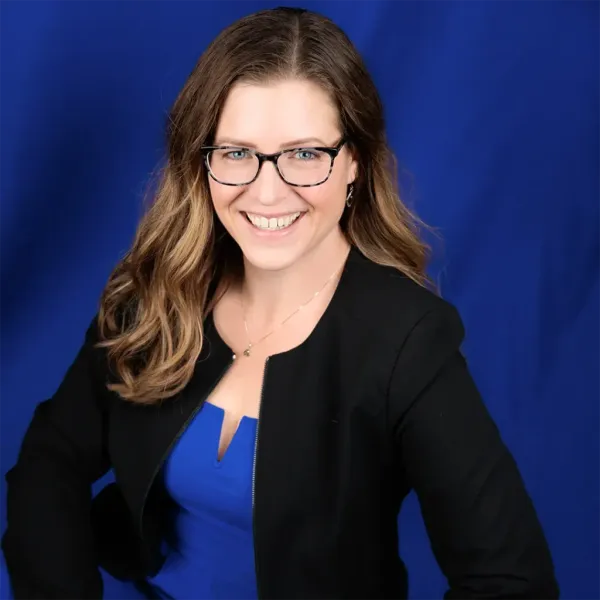 jill bilodeau closeup blue bg